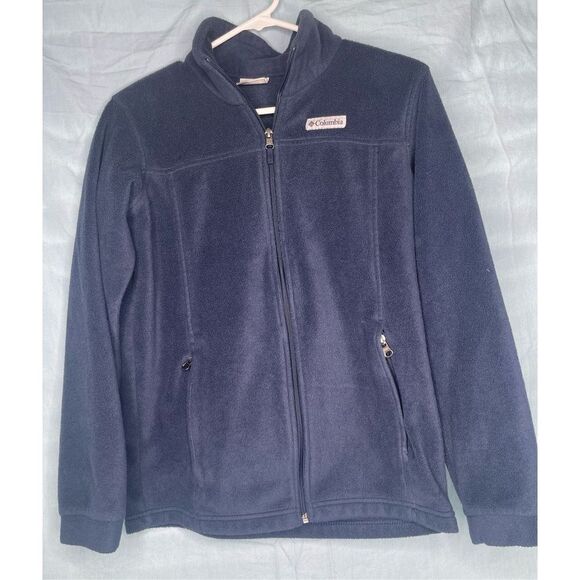 Youth Columbia Full zip‎ fleece jacket Large (14-16) navy Blue - Picture 1 of 7